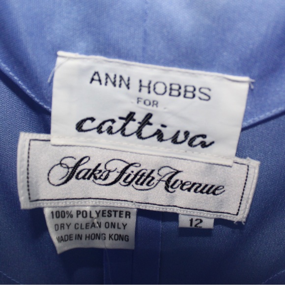 Vintage ruffled floral dress Ann Hobbs Cattiva-Saks Fifth Avenue womens size 12 - Picture 4 of 6